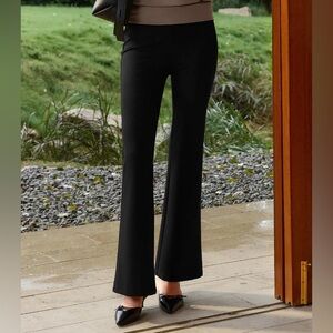 OGL Ponte-De-Roma Slimming High Rise Pull On Flared Pants Black Size M